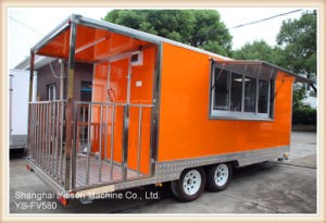 Ys-Fv580 5.8m Orange Large Fast Food Car Fast Food Caravan