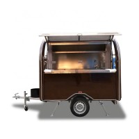 Ukung Europe approved mobile catering trailer, round style customized shiny brown European standard hot dog cart from in China